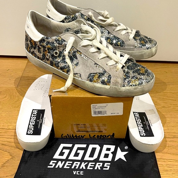 Golden Goose Shoes - Golden Goode glitter leopard Superstar kicks size 39